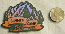Summer Camp Big Mountains Multicolor Camping Tent Fire Mountain Sticker Decal picture