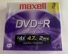 Maxell DVD + R Data Video 3 Pack Recordable Media NEW picture
