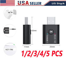 2in1 Bluetooth 5.0 USB Audio Transmitter Receiver Adapter Wireless for Car TV PC picture