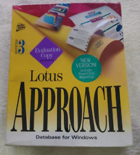 Lotus Approach 3.0 Database For Windows DOS,  Disk 3.5”, New/Sealed picture