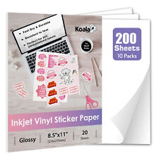 200 Bulk Koala Printable Vinyl Sticker Paper Glossy Waterproof for Inkjet Cricut picture
