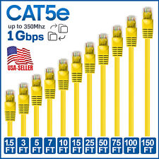 CAT5e Ethernet Cable Lan Router Network CAT5 RJ45 Internet Yellow Patch Cord LOT picture