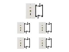 Buyer's Point HDMI 3GHz Coax Ethernet Wall Plate with White Kit - 5 Pack picture