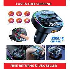 Bluetooth FM Transmitter Adapter USB PD Charger AUX Hand-Free US Brand New picture