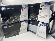 Lot of 4 HP LaserJet Print Cartridge 643A BLACK MAGENTA CYAN and YELLOW *SEALED* picture
