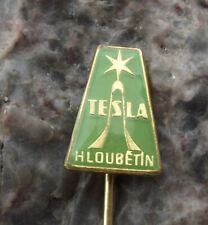 Antique Tesla Hloubetin Czechoslovakia Electronics Firm Sine Wave Star Pin Badge picture