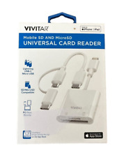 Vivitar Mobile SD and MicroSD Universal Card Reader White MOV4016 Apple NIB picture