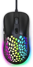 US Ultralight Wired Gaming Mouse With Honeycomb Shell RGB Backlit 6400DPI USB picture