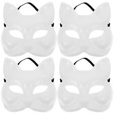 Halloween Cat Mask DIY White Blank Hand Painted Animal Masquerade Masks (4pcs) picture