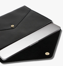 Laptop Clutch Bag Sonix Black Onyx Vegan Leather Velvet Lined Magnetic Snap NEW picture