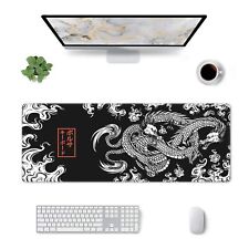 Japanese Dragon Large Mouse Pad Extended Gaming Mousepad Black XL Desk Mat 31... picture