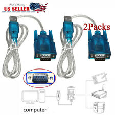 9 Pin Cable PDA 3FT New Translucent USB 2.0 To DB9 RS232 Serial Converte 2PACKS picture