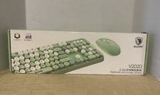 SADES Wireless Keyboard and Mouse Combo w/ Round Keycaps - Turquoise picture