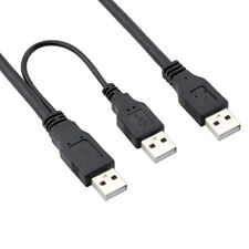 Brand New USB 2.0 A Male to 2 X A Male Y Splitter Cable Cord for Power Data Sync picture
