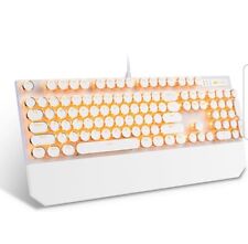 MK-STORM MAGEGEE Gaming Keyboard NEW Steampunk Typewriter Keys Gold Mechanical picture
