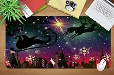 3D Starry Sky Sleigh Reindeer G715 Christmas Non-slip Desk Mat Keyboard Pad Amy picture