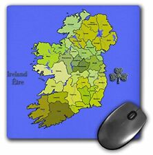 3dRose Mouse Pad Colorful Green Map of All Ireland, The Irish Republic White  picture