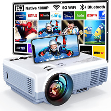 Video Projector Wifi Bluetooth 5G 1080P 10000L 4K Portable Outdoo w/ Screen picture