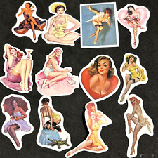 VINTAGE CLASSIC SEXY LADIES-12 Lot STICKERS-PHONE-LAPTOP NEW picture