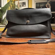 Coach Vintage Black Leather Lexington Briefcase Turnlock Shoulder Bag #5265 picture