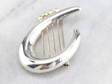 Vintage Silver and Gold Harp Brooch picture