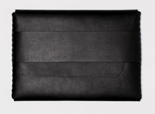 file Folder pocket cow Leather Messenger bag Briefcase ipad Pouch black h491 picture