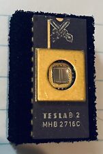 RARE Vintage Gold Purple Ceramic Tesla EPROM CPU Chip B2 MHB2716C Collectible picture