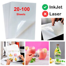 8.5x11 Printable Vinyl Sticker Paper Clear Waterproof for Inkjet Printer Cricut picture