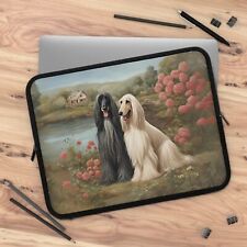 Afghan Hound cottagecore art Laptop Sleeve, floral Afghan Hound laptop case picture
