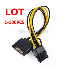 15-pin SATA Male to 8-pin (6+2) GPU Graphic Card Power Adapter Cable PCI-E Lot picture