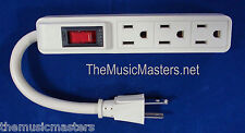 3 Outlet Mini Add-on DJ Band AC POWER STRIP w/ Lighted On/Off Switch 5 inch Cord picture