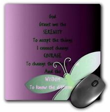 3dRose Serenity Prayer- Butterfly Purple Art MousePad picture