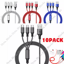 Lot of 10X 3 in 1 USB Charger Cable 3A Fast Charging For iPhone Samsung Android picture