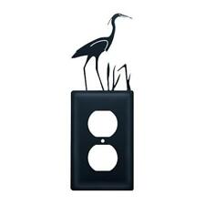 Village Wrought Iron EO-133 Heron Outlet Cover-Black picture