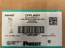 BOX OF 10-PCS PANDUIT PAN-NET CFPL4IWY MINI-COM FACEPLATE C 4 MODULE SPACES picture