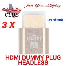 3 X HDMI dummy plug Display Emulator Headless Ghost 1920x1080 4K Mining Server picture