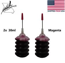 2x 30ml Ink Jet Magenta Easy Refill Squeeze Bottle Non Toxic Universal Epson  picture