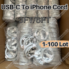 1-100 Lot PD USB Type C USB C Fast Charger Cable For iPhone 14 13 12 11 XR X 8 7 picture
