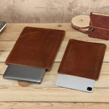 Distressed Genuine Leather Protective Sleeve Case for MacBook Pro 16.2