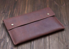 file Folder pocket cow Leather Messenger bag iPad pack laptop case brown W28 picture