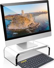 AboveTEK Acrylic Monitor Stand – Clear Monitor Riser & Computer Desk Stand, Pr picture