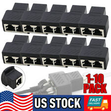 1-10X RJ45 1 to 2 Way Dual Ethernet Network LAN Female Coupler Adapter Splitter picture