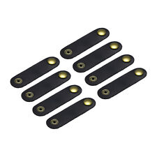 8Pcs Leather Cable Straps Cord Organizer 80x20mm Cable Ties Portable Black picture