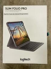 Logitech Slim Folio Pro Bluetooth Keyboard Case iPad Pro 11 1/2/3 Gen 920-009682 picture