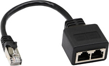 RJ45 Network Cable, 1 RJ45 Male to 2 RJ45 Female Ethernet Y Type Cable, LAN Conn picture