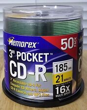 Memorex 3”Pocket CD-R Blank Discs 50 Pack. 185 Mb-21 Minutes 16x Multi Speed.  picture