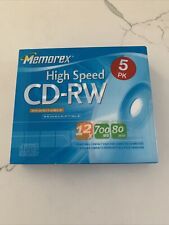 Memorex High Speed CD-RW 5 Pack New Sealed  12x 700 MB 80 Min picture