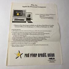 1984 Contest Vintage Ad Win Apple IIe Personal Computer by Red River Credit Unio picture