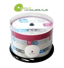 50 HP 8X Blank DVD+R DL Dual Double Layer 8.5GB White Inkjet Hub Printable Disc  picture