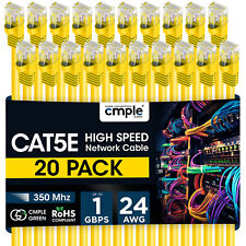 20 PCS Cat5e Patch Cable 1.5-15ft LAN Ethernet Cord for Gaming/Streaming Yellow picture